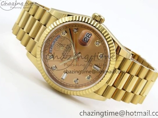 0121 StreetReady Day Date 36 YG TWSF Best Edition YG Diamonds Dial on YG Bracelet A 1616